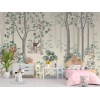 Forest Wallpaper Watercolor Style for Kids Room