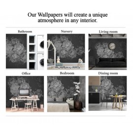 Dark Peony Flowers Wallpaper